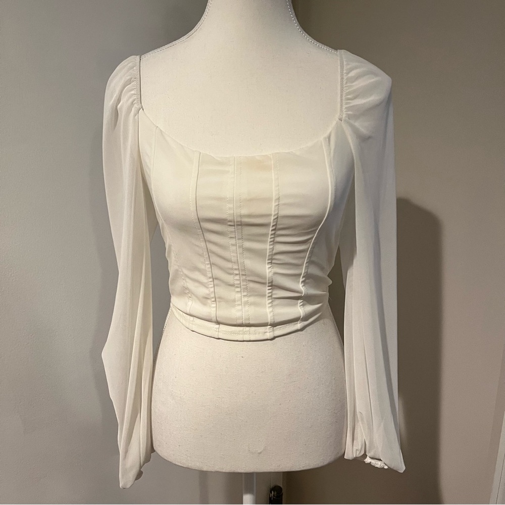 Attirance White Women's Corset Top